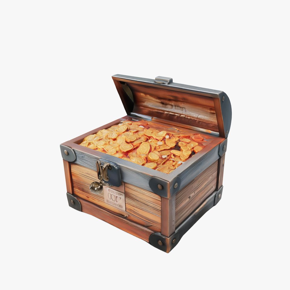 Pirate Treasure Chest with Gold Coins model pack